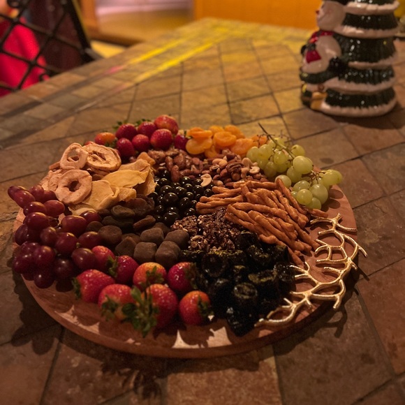 WOODEN HANDMADE CHARCUTERIE CUTTING CHOPPING BOARDS GOLD CORAL KITCHEN DECOR - Picture 2 of 9